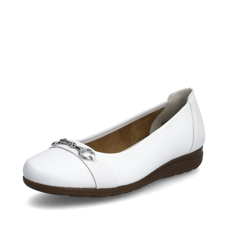 scarpe slip-on bianche da donna rieker l9360-80