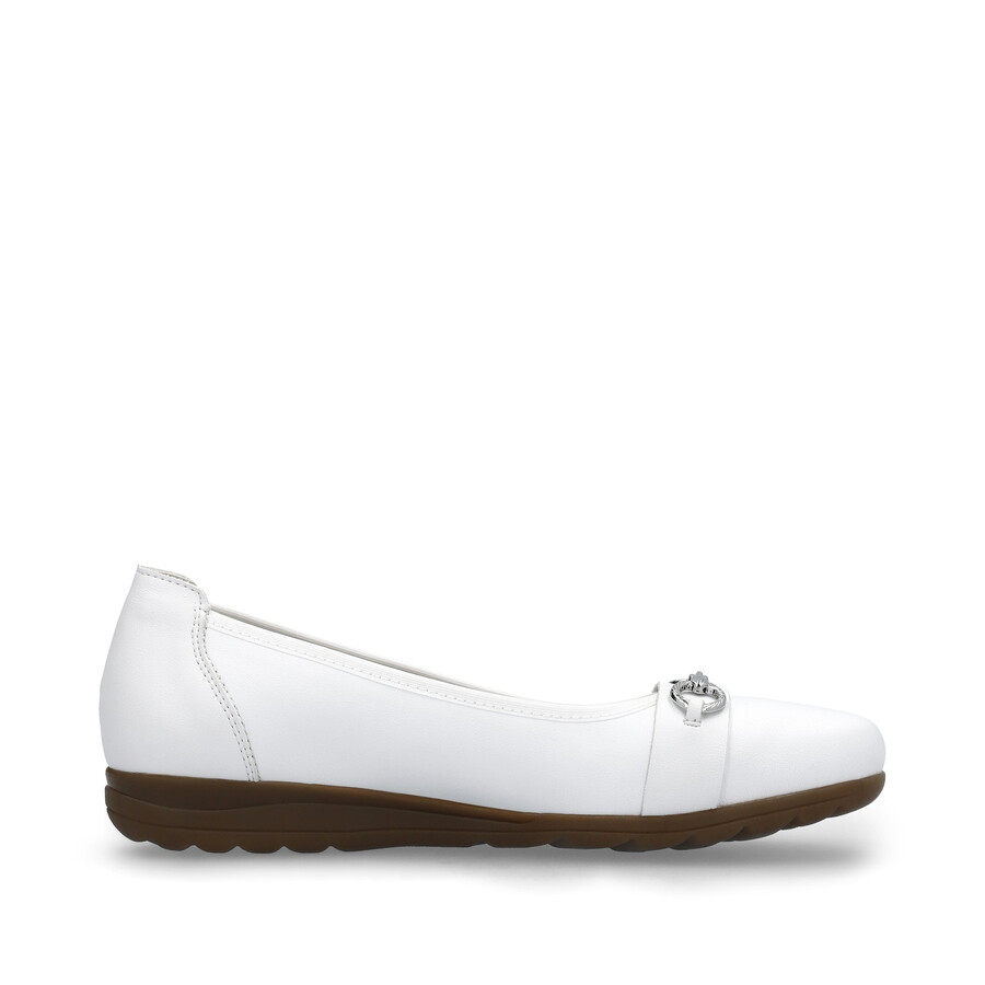 scarpe slip-on bianche da donna rieker l9360-80