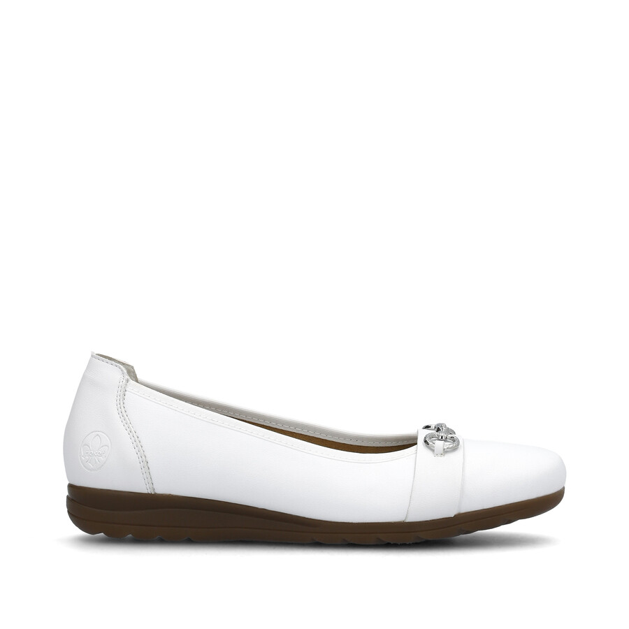 scarpe slip-on bianche da donna rieker l9360-80