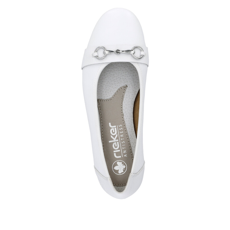 scarpe slip-on bianche da donna rieker l9360-80