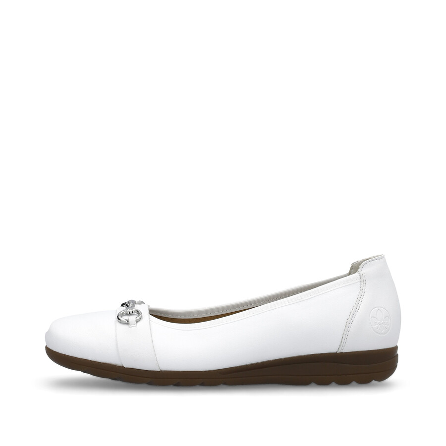 scarpe slip-on bianche da donna rieker l9360-80