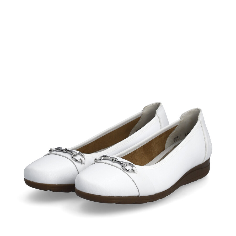 scarpe slip-on bianche da donna rieker l9360-80