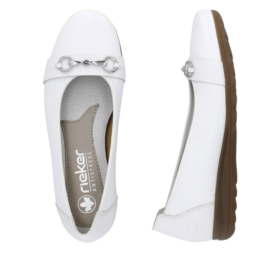 scarpe slip-on bianche da donna rieker l9360-80