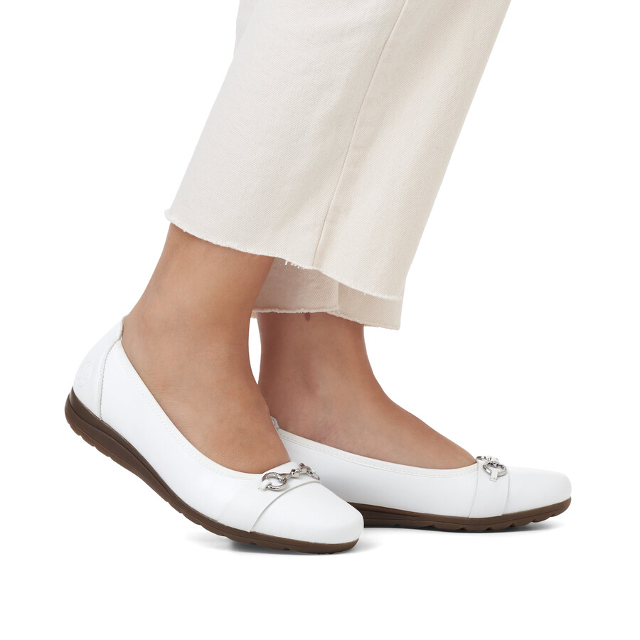 scarpe slip-on bianche da donna rieker l9360-80