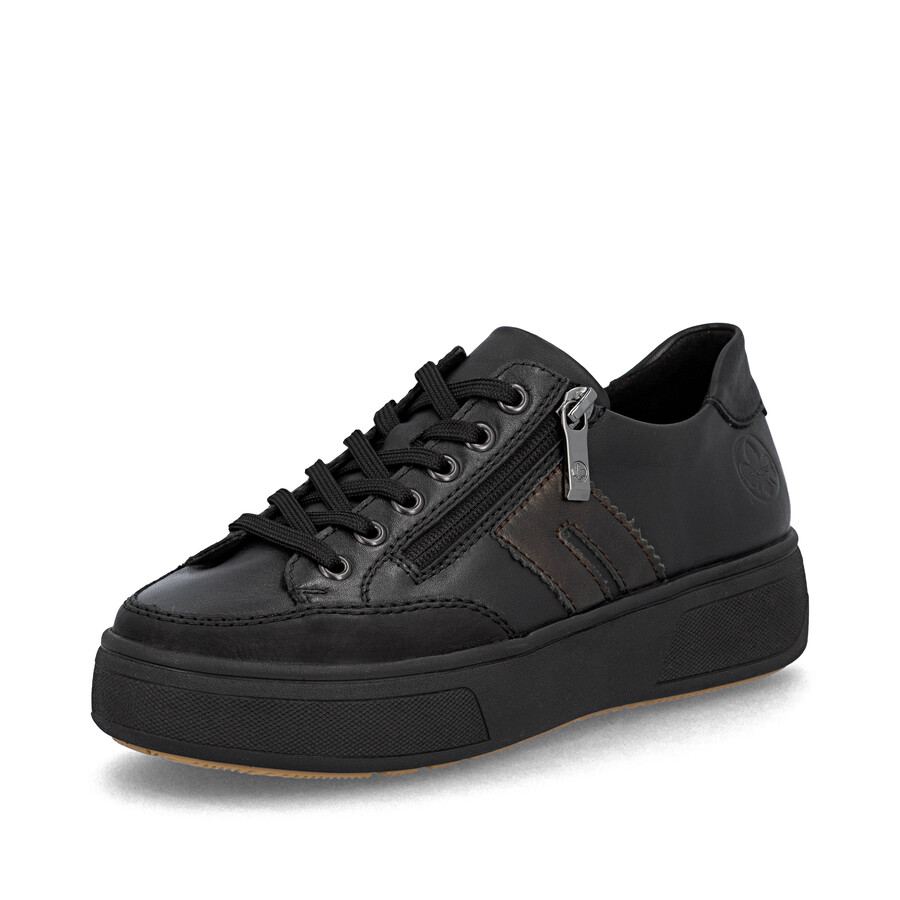 scarpe nere con cerniera per donna rieker m7711-00