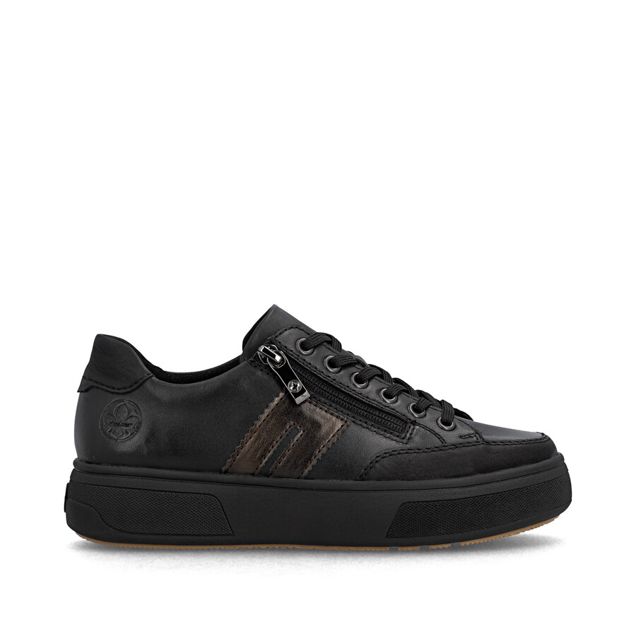 scarpe nere con cerniera per donna rieker m7711-00