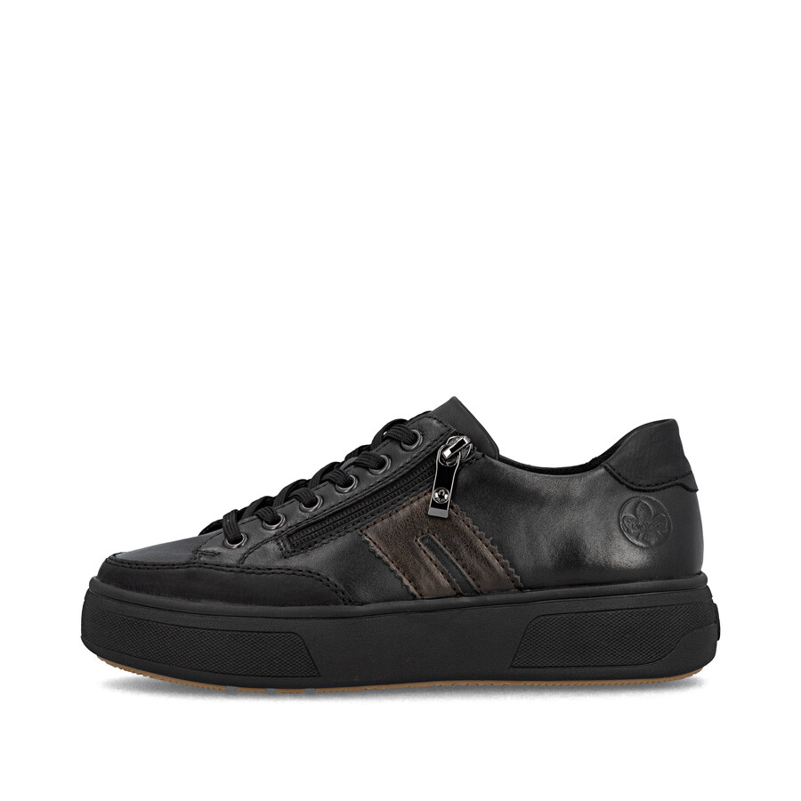 scarpe nere con cerniera per donna rieker m7711-00