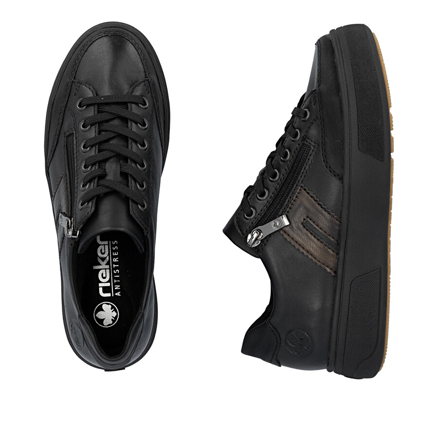 scarpe nere con cerniera per donna rieker m7711-00