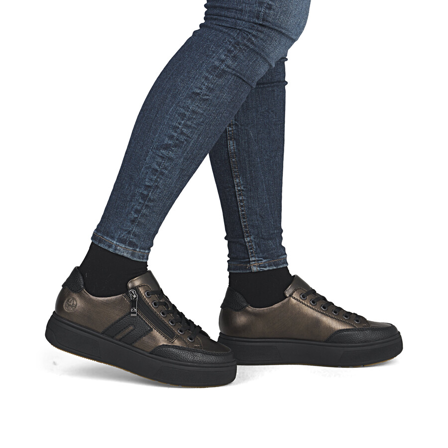 scarpe marroni con cerniera per donna rieker m7711-25