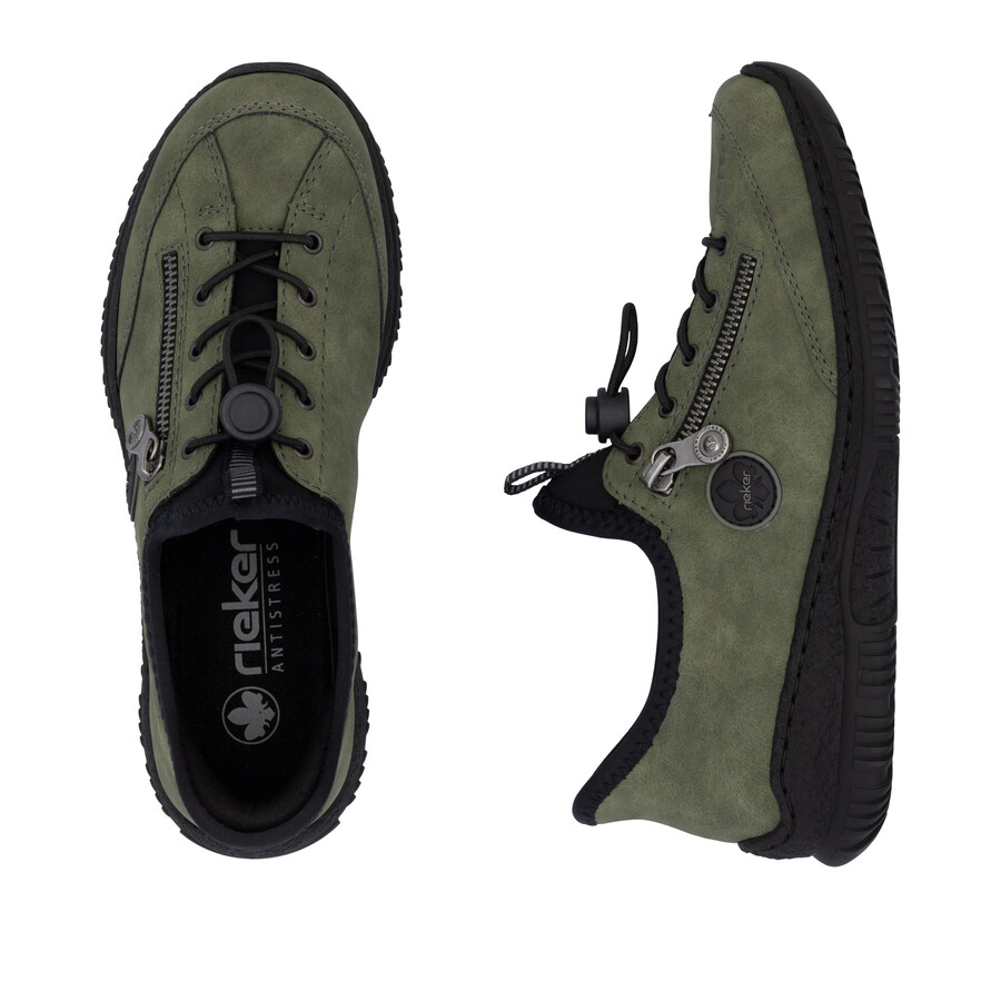 scarpe elasticizzate verdi da donna rieker n3267-54