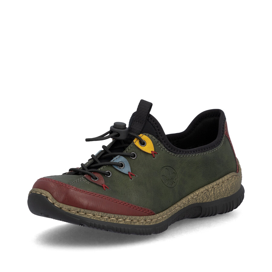 scarpe elasticizzate verdi da donna rieker n3271-54
