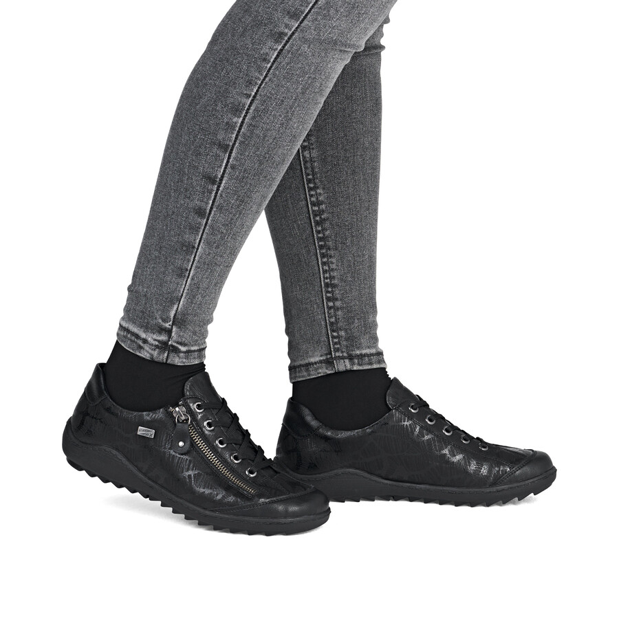 scarpe nere con cerniera da donna remonte r1402-00