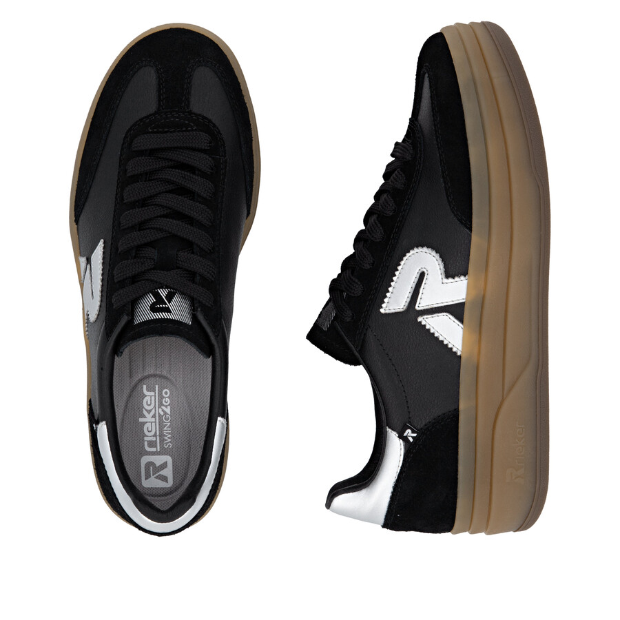 scarpe elasticizzate nere da donna rieker sport w3700-00