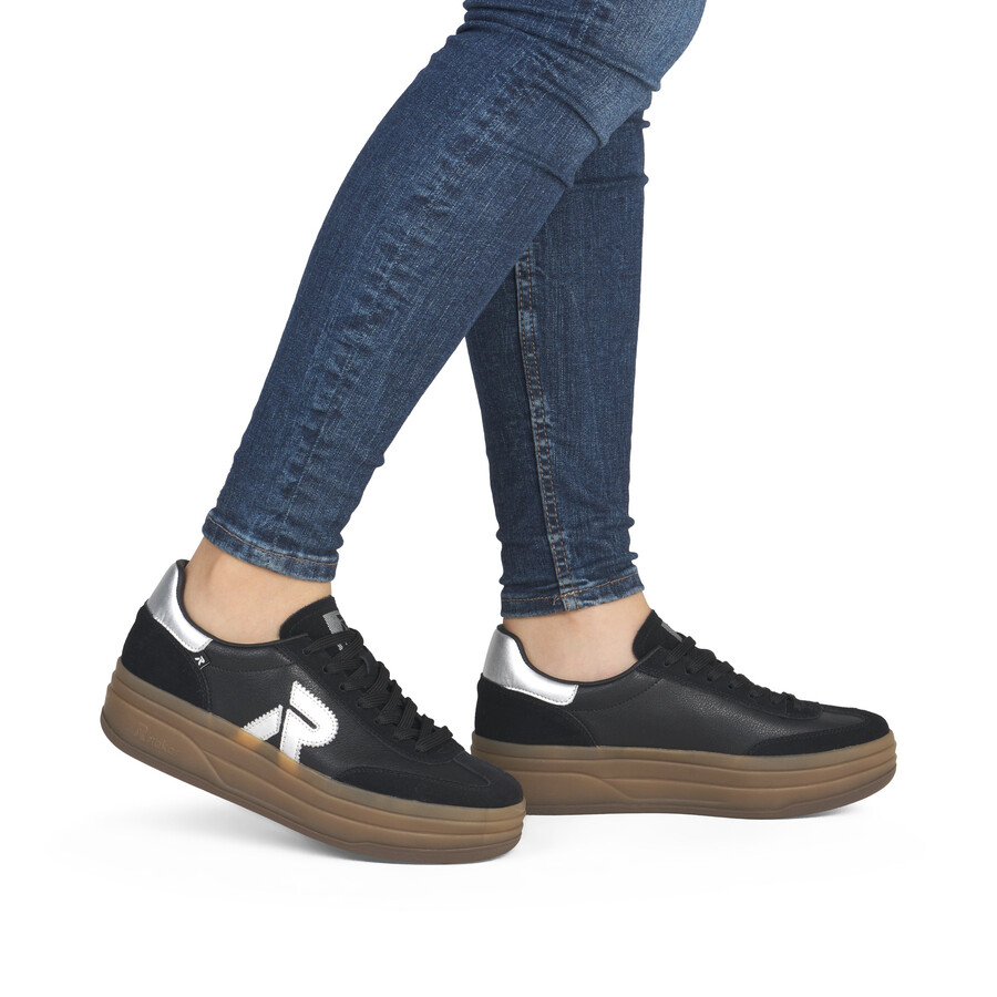 scarpe elasticizzate nere da donna rieker sport w3700-00