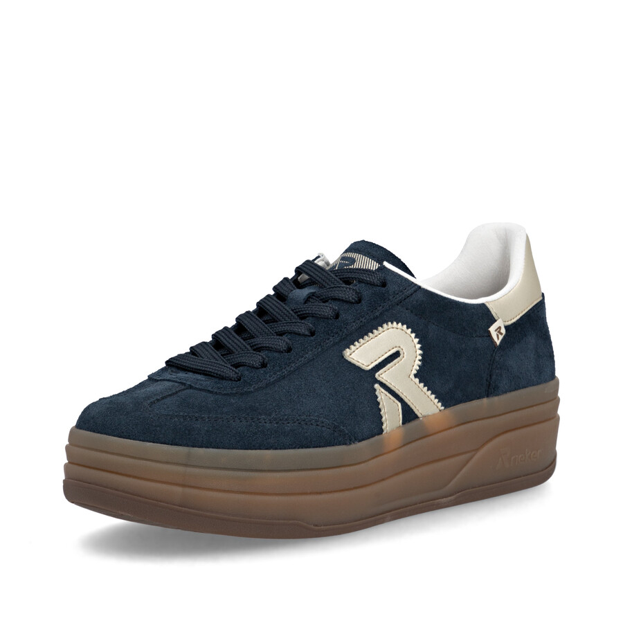 scarpe elasticizzate blu da donna rieker sport w3700-14