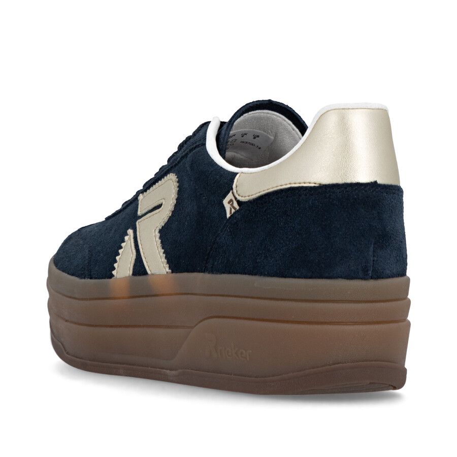scarpe elasticizzate blu da donna rieker sport w3700-14