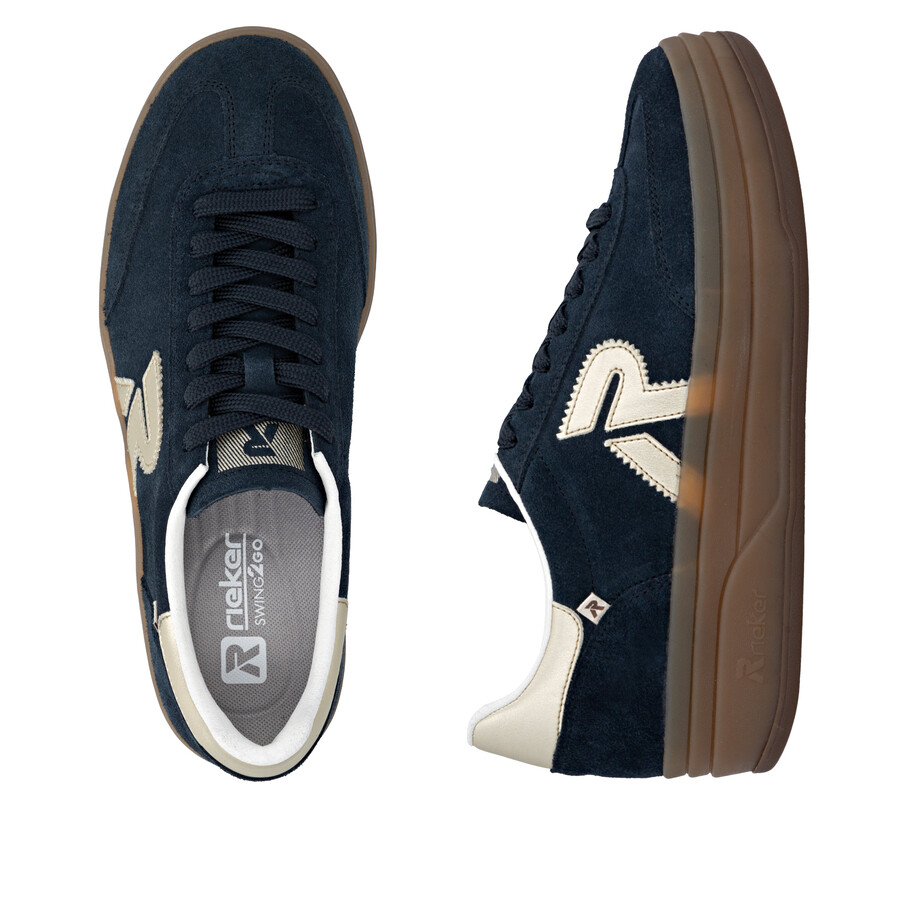 scarpe elasticizzate blu da donna rieker sport w3700-14