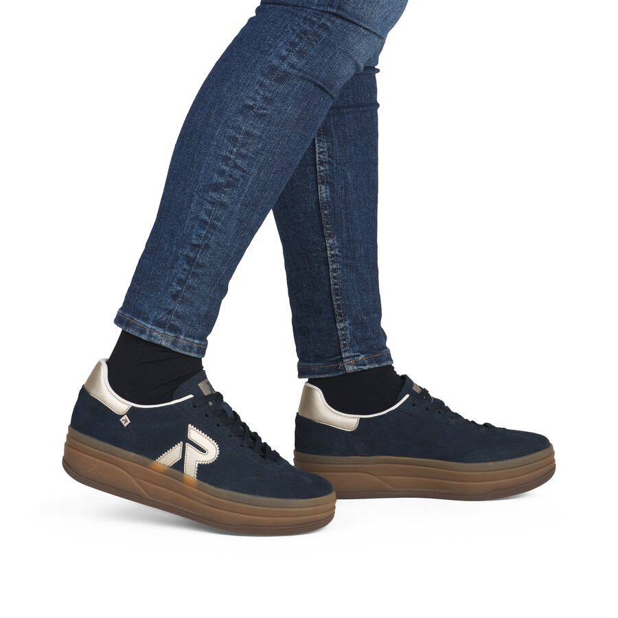 scarpe elasticizzate blu da donna rieker sport w3700-14