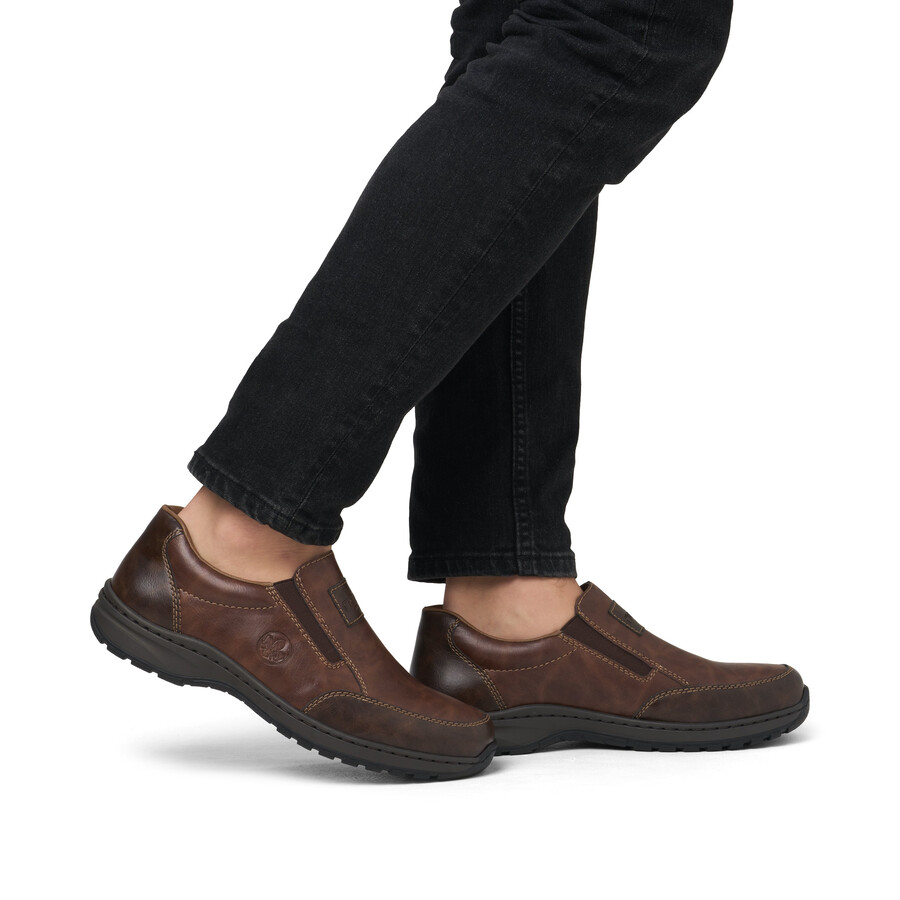 scarpe elasticizzate marroni per uomo rieker 03354-26
