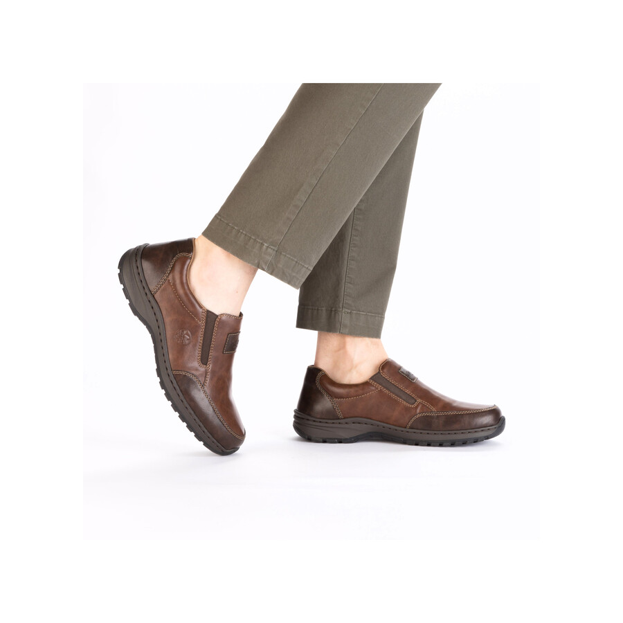 scarpe elasticizzate marroni per uomo rieker 03354-26