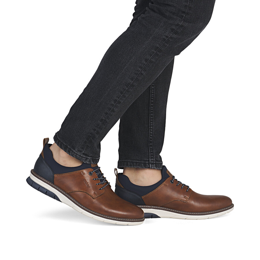 scarpe elasticizzate marroni da uomo rieker 14454-22