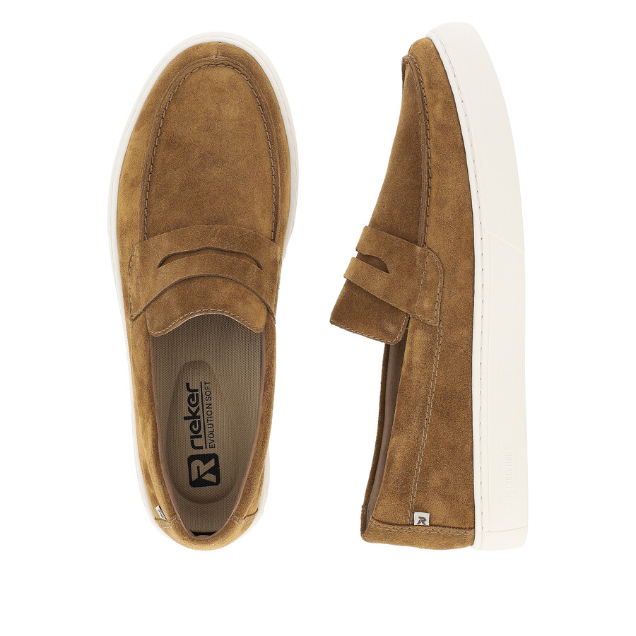 scarpe slip-on marroni da uomo rieker sport u0703-22