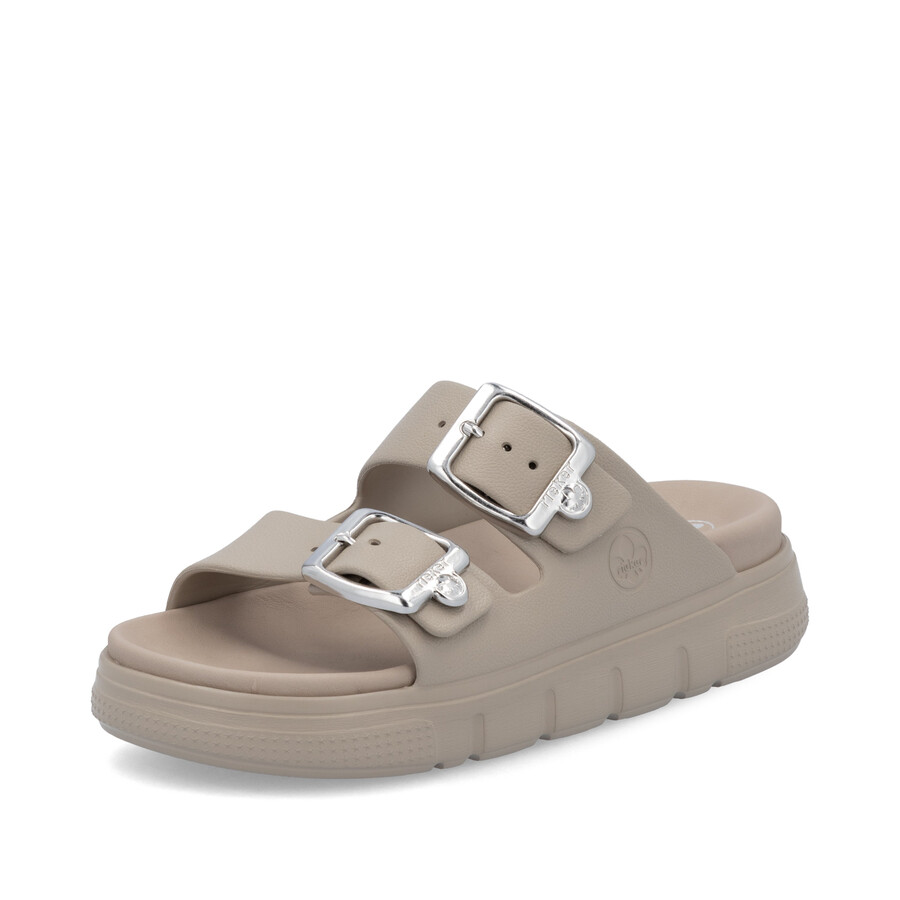 sandali con fibbia beige da donna rieker p2180-60