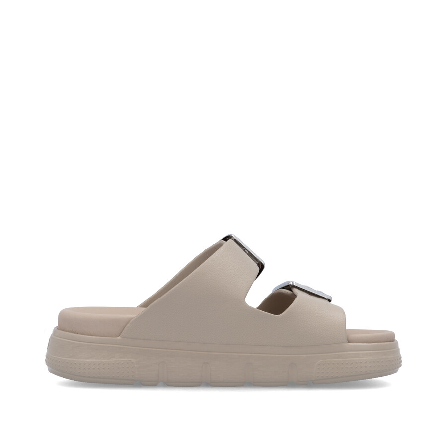 sandali con fibbia beige da donna rieker p2180-60