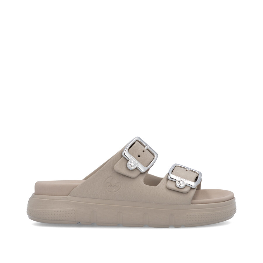 sandali con fibbia beige da donna rieker p2180-60
