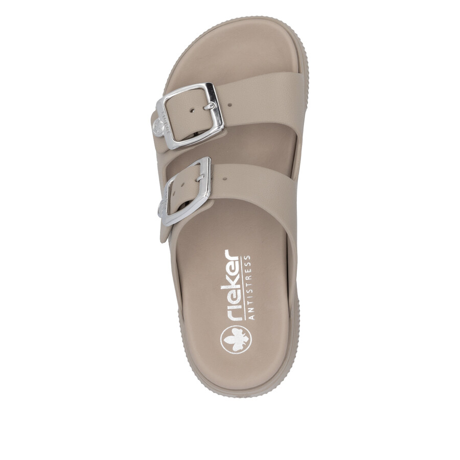 sandali con fibbia beige da donna rieker p2180-60