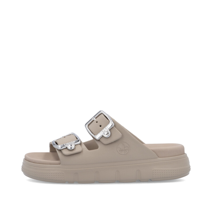 sandali con fibbia beige da donna rieker p2180-60