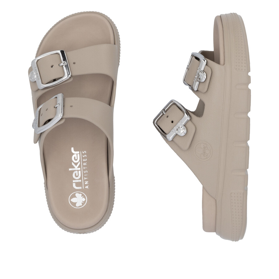sandali con fibbia beige da donna rieker p2180-60
