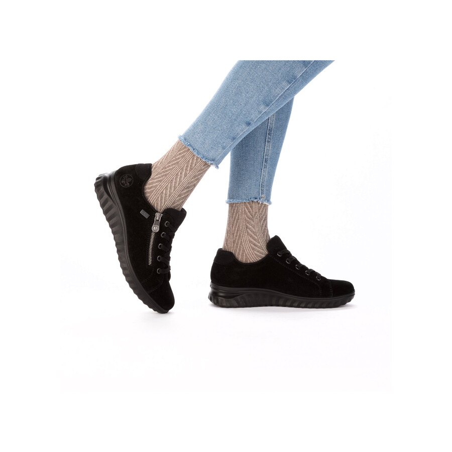 scarpe nere con cerniera per donna rieker 59000-00