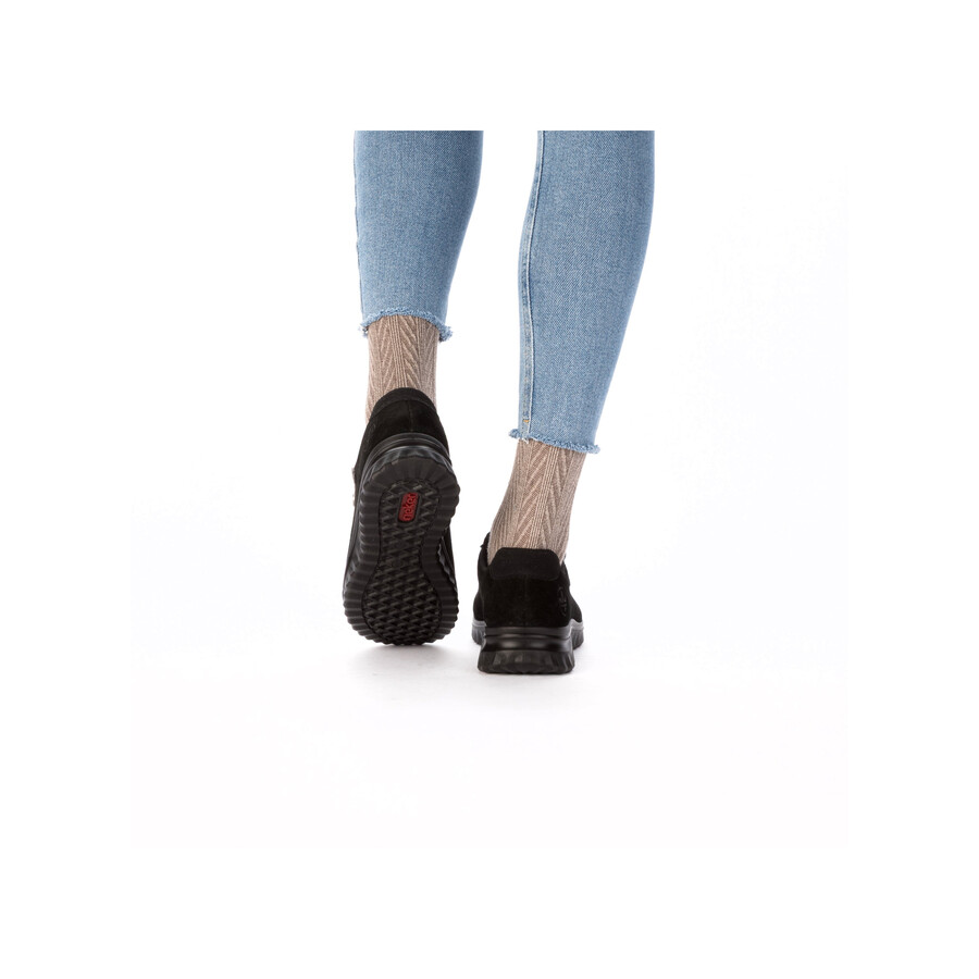 scarpe nere con cerniera per donna rieker 59000-00