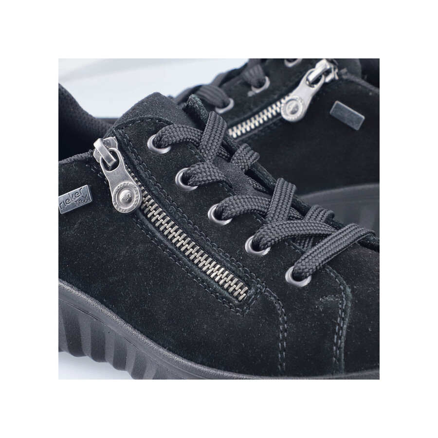 scarpe nere con cerniera per donna rieker 59000-00