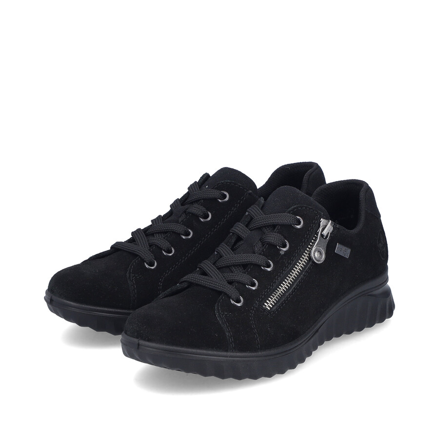 scarpe nere con cerniera per donna rieker 59000-00