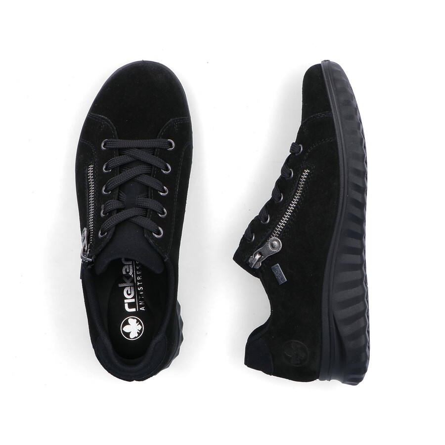 scarpe nere con cerniera per donna rieker 59000-00