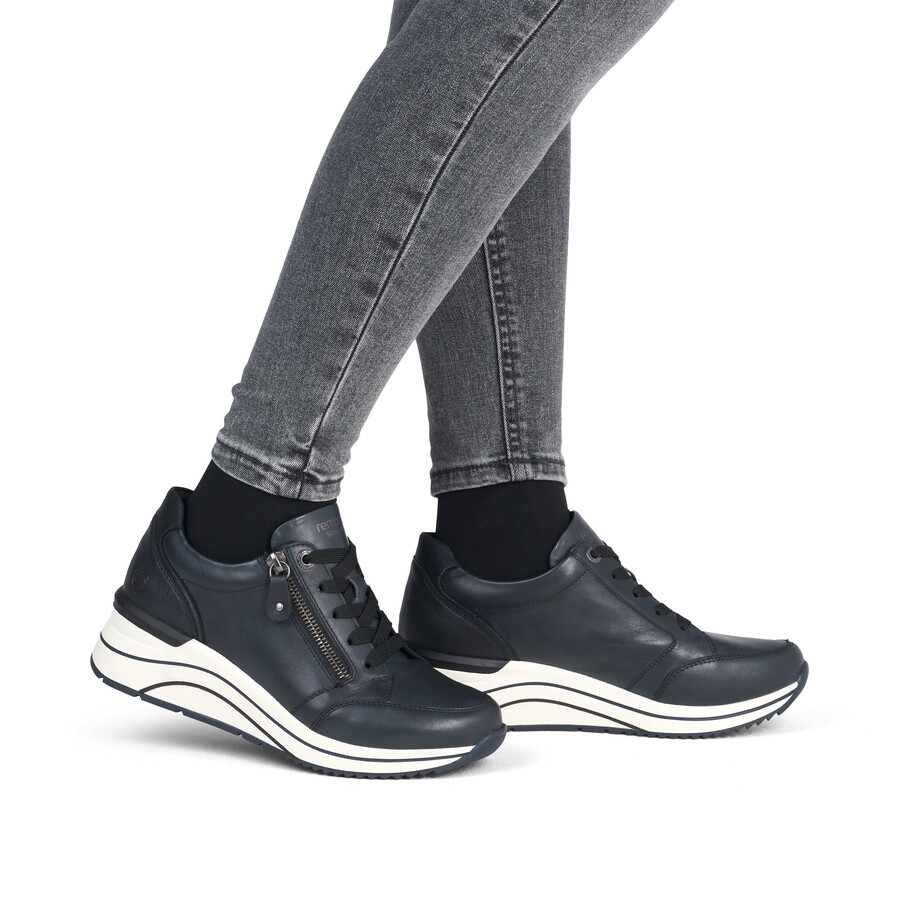 scarpe con cerniera blu da donna remonte d0t03-15