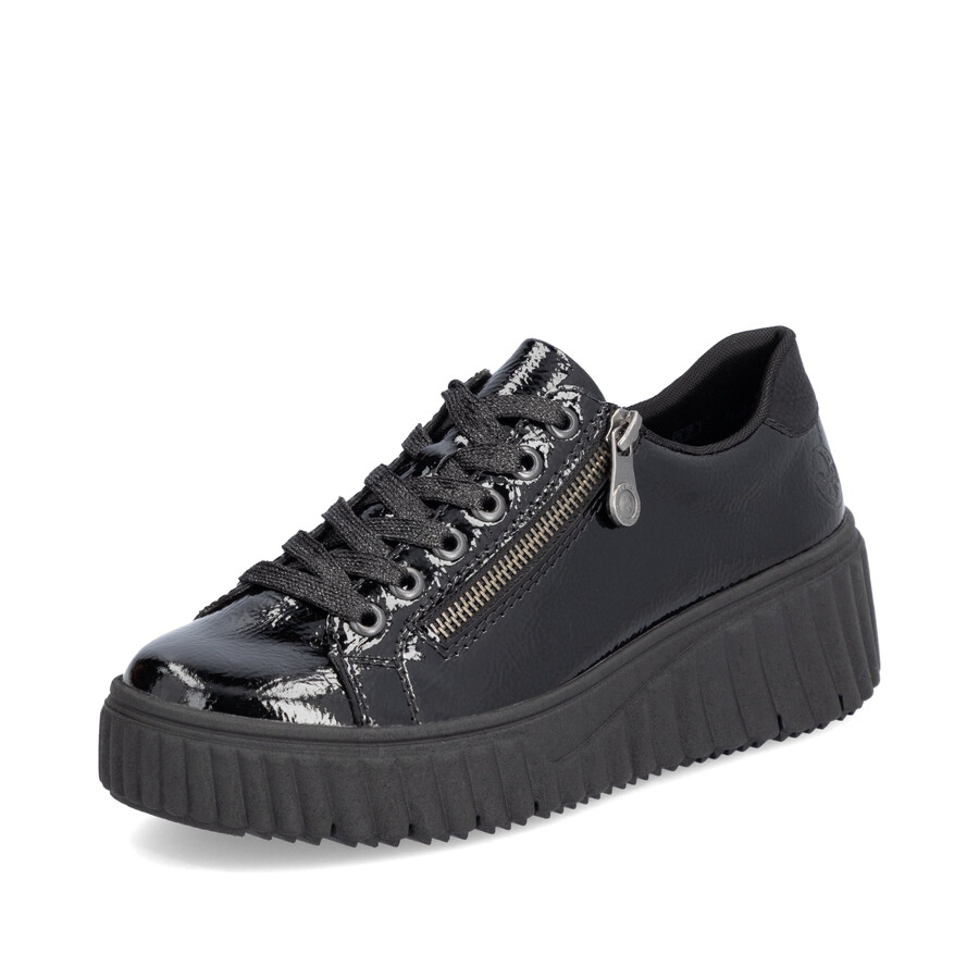 scarpe nere con cerniera per donna rieker n2501-00