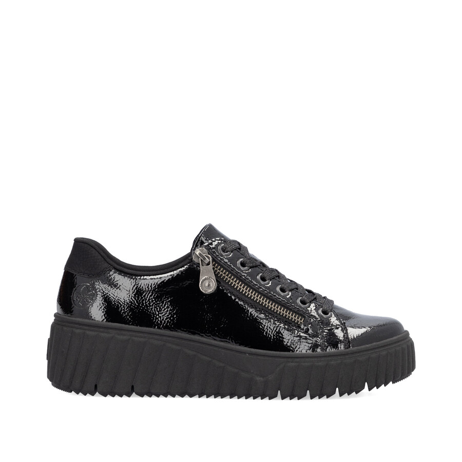 scarpe nere con cerniera per donna rieker n2501-00