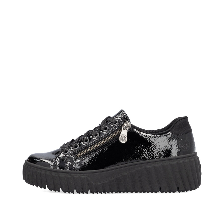 scarpe nere con cerniera per donna rieker n2501-00