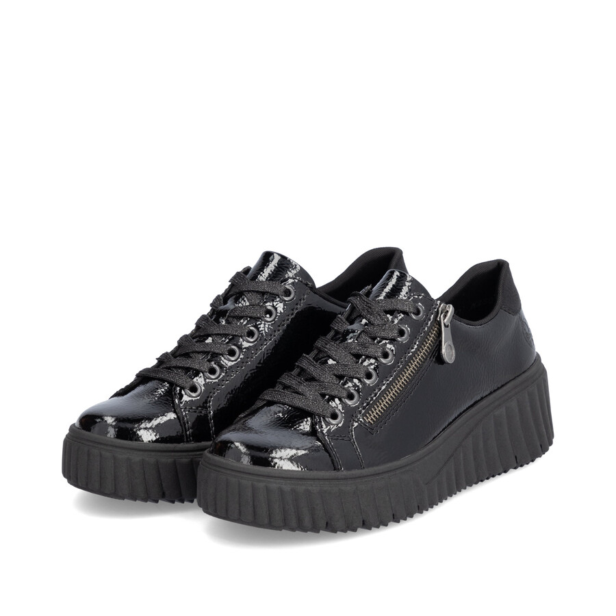 scarpe nere con cerniera per donna rieker n2501-00