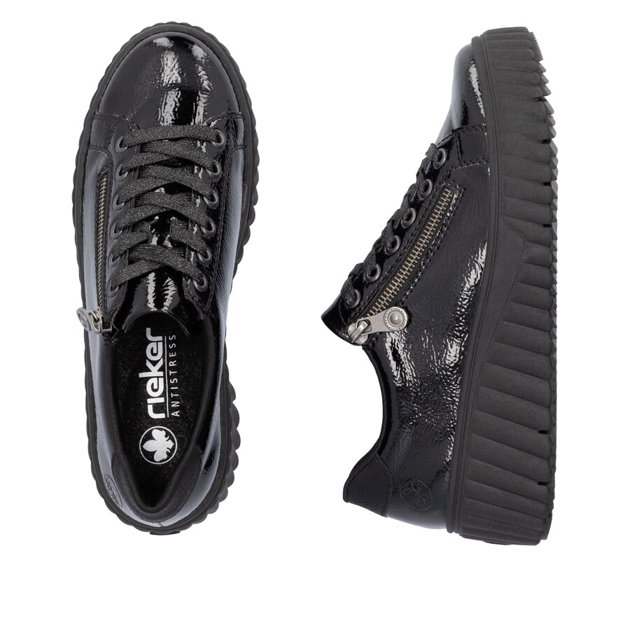 scarpe nere con cerniera per donna rieker n2501-00