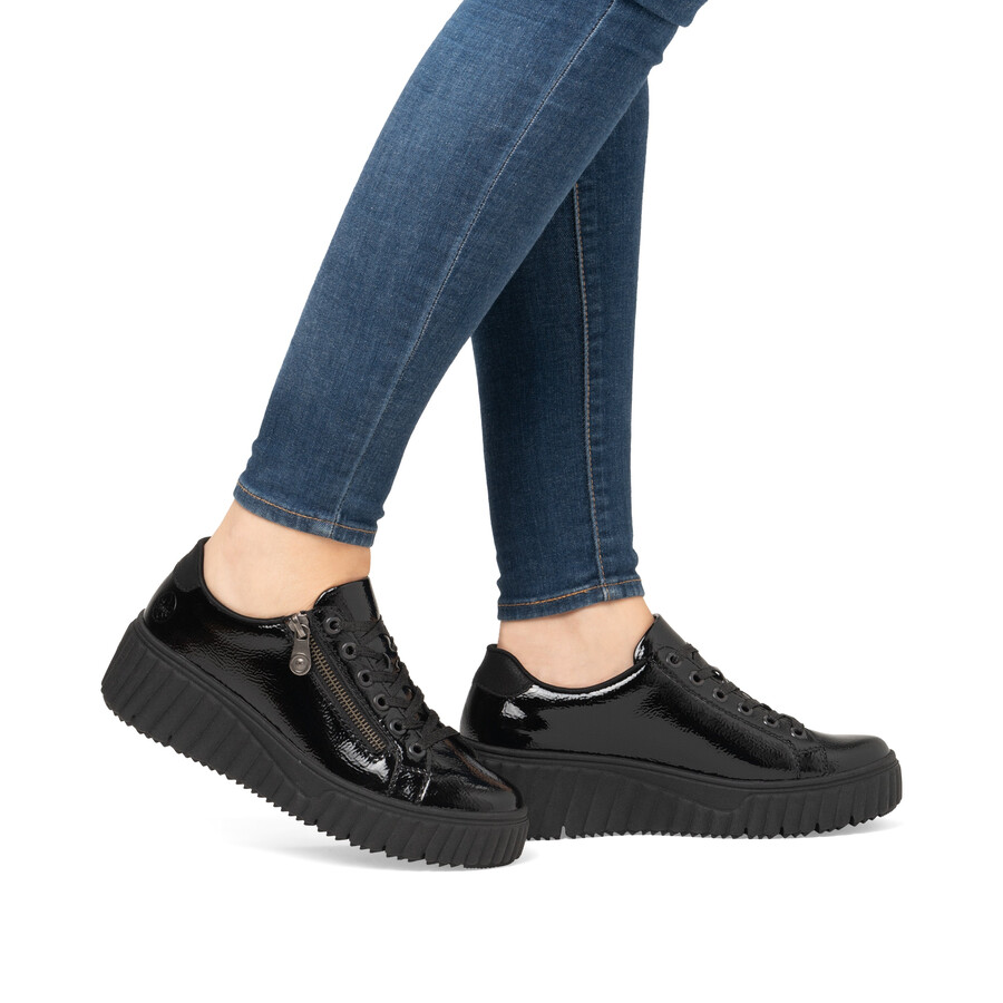 scarpe nere con cerniera per donna rieker n2501-00