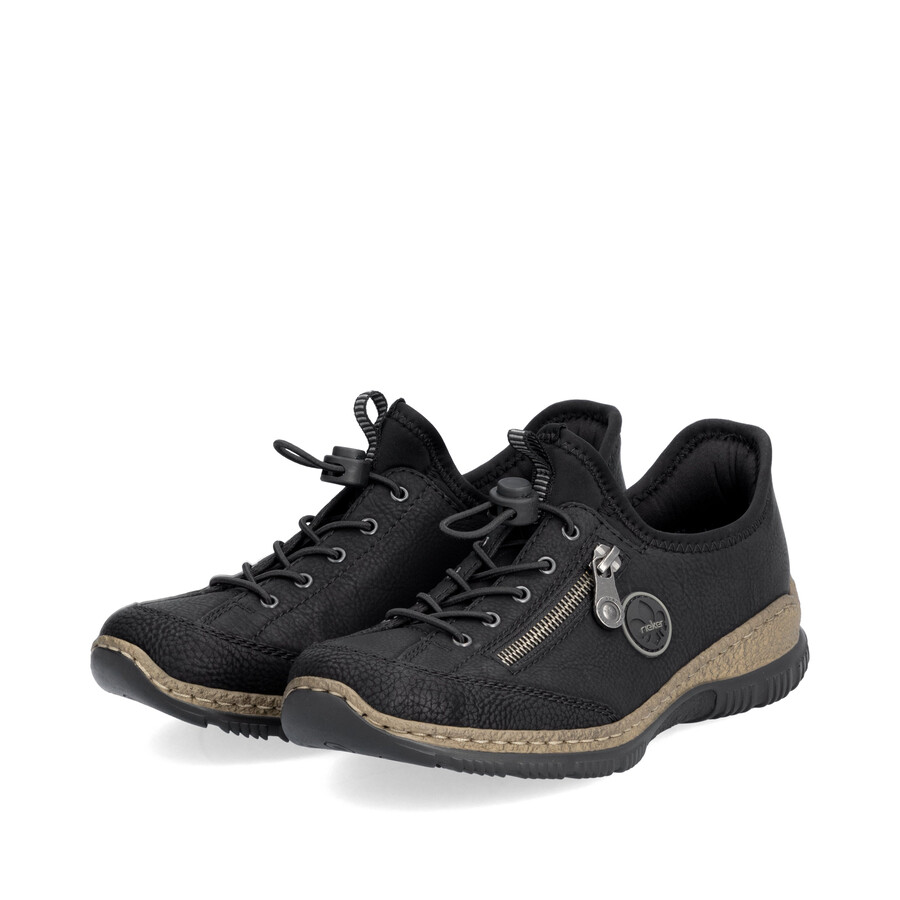scarpe elasticizzate nere da donna rieker n3267-01