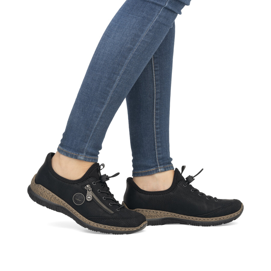 scarpe elasticizzate nere da donna rieker n3267-01