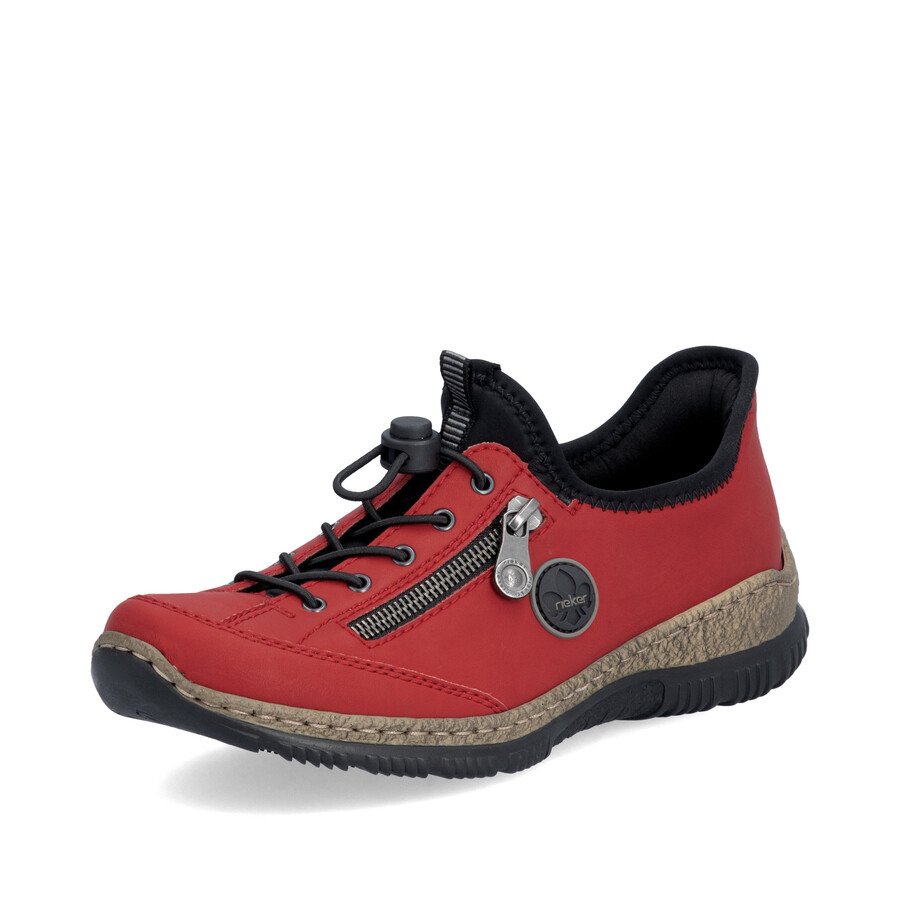 scarpe elasticizzate rosse da donna rieker n3267-33