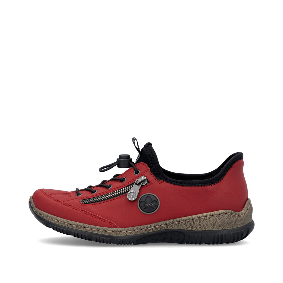 scarpe elasticizzate rosse da donna rieker n3267-33