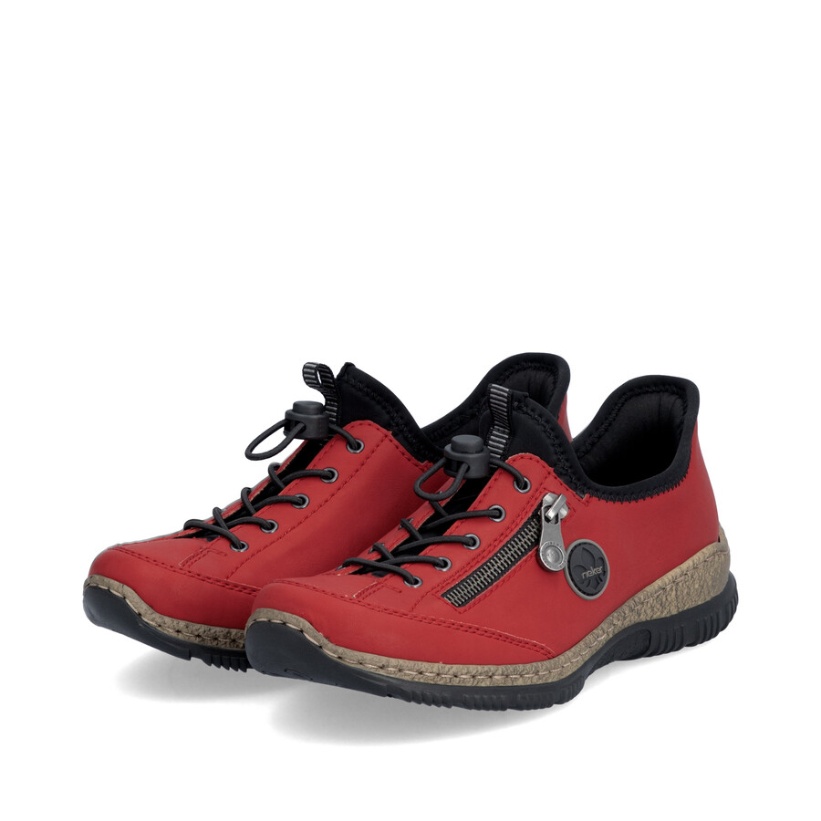 scarpe elasticizzate rosse da donna rieker n3267-33