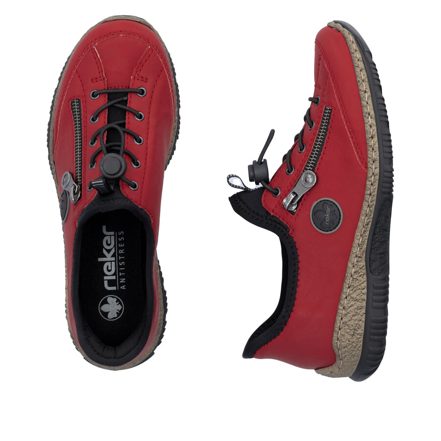 scarpe elasticizzate rosse da donna rieker n3267-33